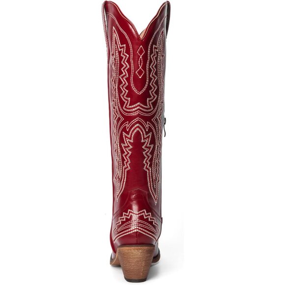 ⚡Women's Red Cowgirl Western Knee High Booties Embroidered Side Zipper - Picture 3 of 7